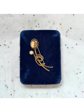 Vintage 14k Gold Filled Cameo Brooch